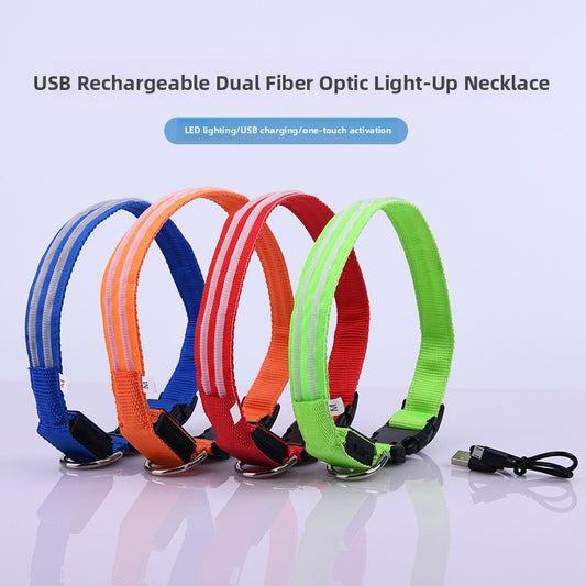 Collar LED Recargable para Perros – Visibilidad Nocturna