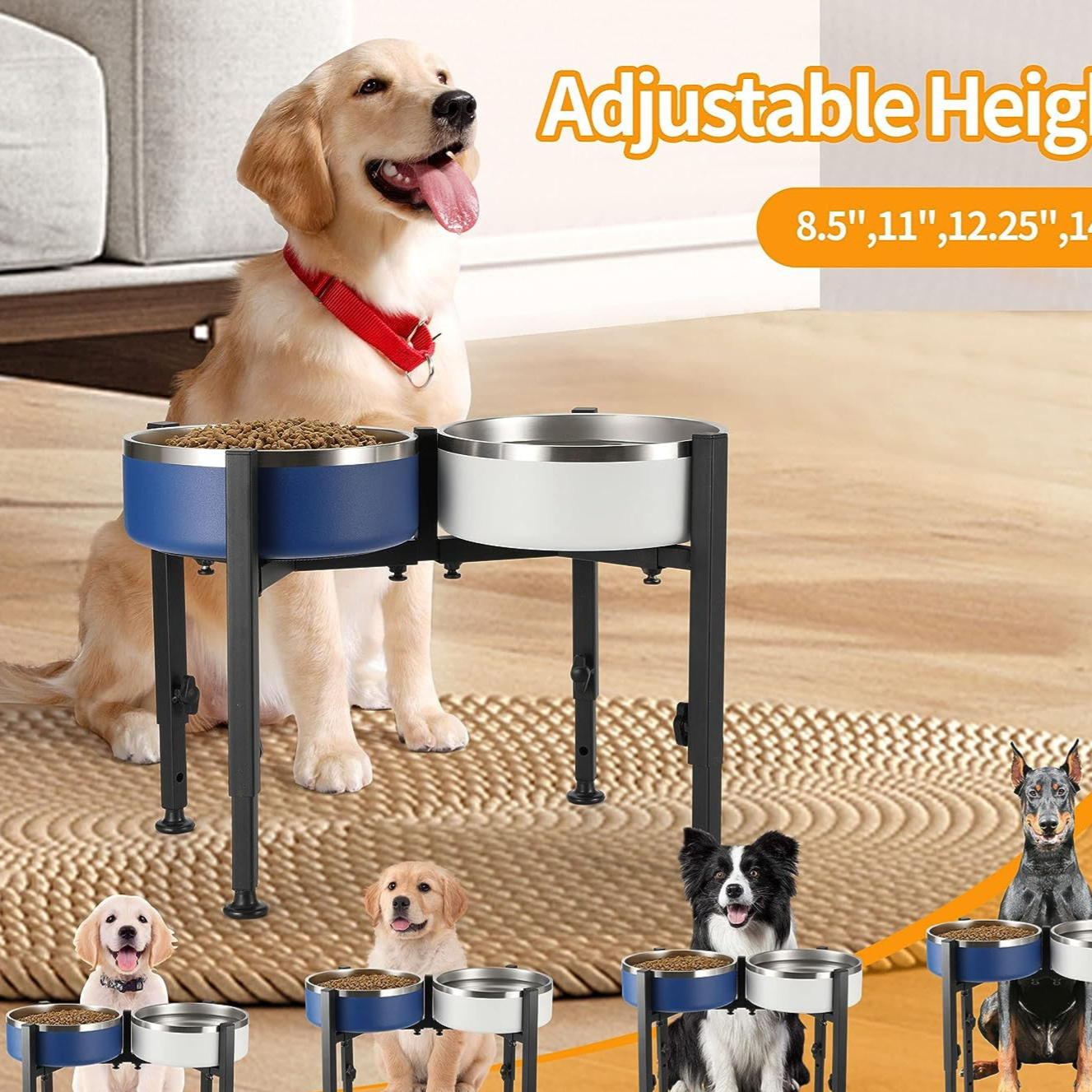 Soporte Elevado Ajustable para Comederos